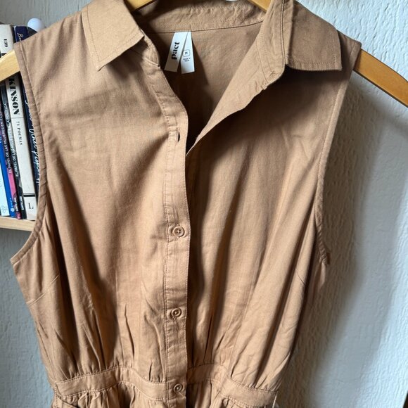 Women's Brown Sugar Sunset Lightweight Cotton Sleeveless Shirtdress M (NWOT) - Picture 1 of 5